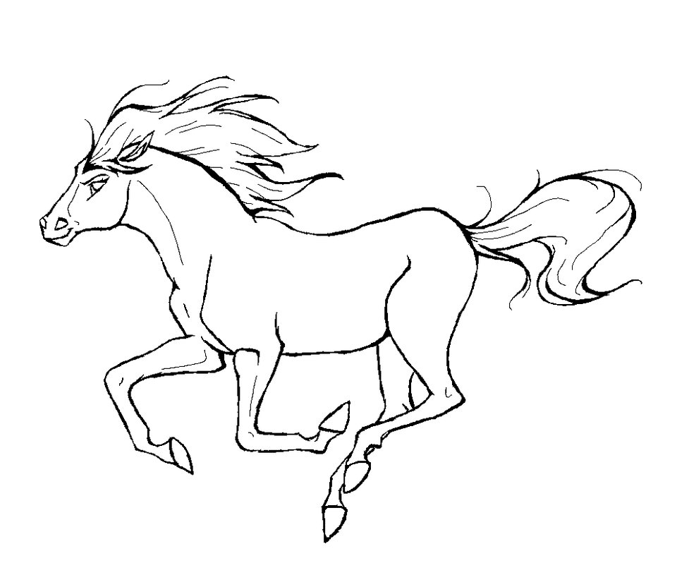 Coloriage cheval au galop