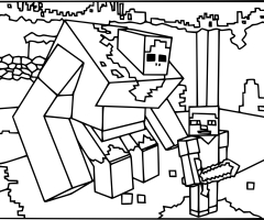 Coloriage Zombie mutant Minecraft