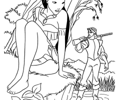 Coloriage Princesse Pocahontas